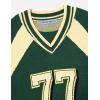 image:imageAelfric Eden Womens Number Graphic Knit Tops Oversized 34 Batwing Sleeve V Neck Streetwear Trendy TopsGreen