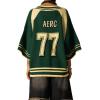 image:imageAelfric Eden Womens Number Graphic Knit Tops Oversized 34 Batwing Sleeve V Neck Streetwear Trendy TopsGreen
