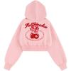 image:imageAelfric Eden Cherry Print Cropped Pullover Hoodie Womens Graphic Y2k Hoodies Tops Casual Streetwear Short Hooded SweatshirtPink
