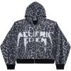 image:imageAelfric Eden Leopard Print Zip Up Hoodie Cropped Oversized Sweatshirts Boxy Casual Jackets Streetwear ClothesBlack