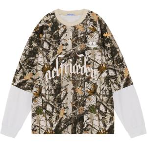 image:imageAelfric Eden Crewneck Sweatshirt Oversized Camo Sweatshirts Men Casual Patchwork Pullover Streetwear Graphic TopsGreen