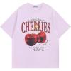 image:imageAelfric Eden Oversized Graphic Tees Unisex Cherries Print T Shirts Casual Summer Short Sleeve Top Cotton Cute Tee ShirtPurple