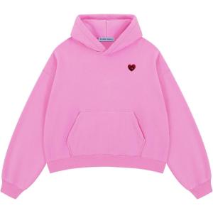 image:imageAelfric Eden Fleece Washed Boxy Pullover Hoodie Womens Mens Vintage Acid Wash Y2k Oversized Casual Streetwear SweatshirtsPink
