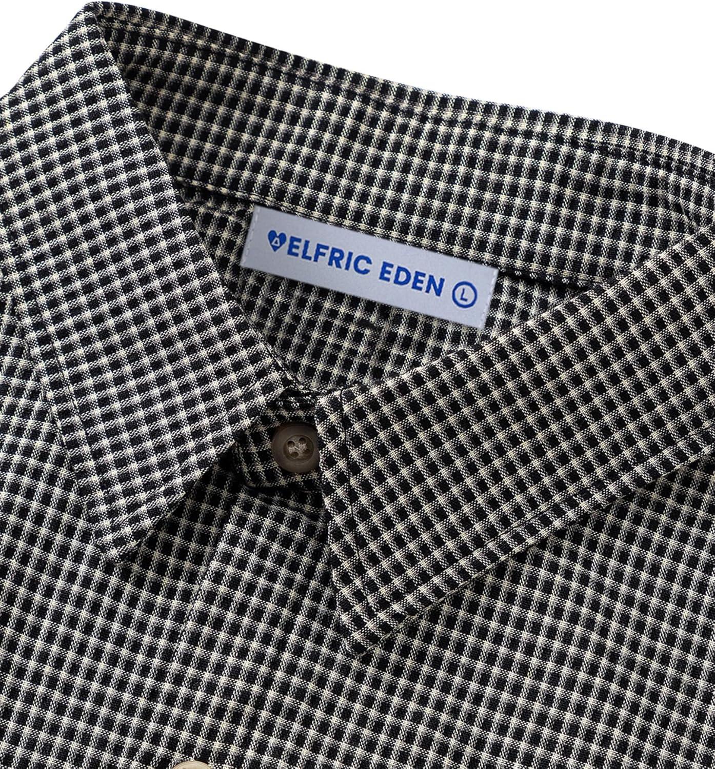 image:imageAelfric Eden Mens Button Down Plaid Shirts Short Sleeve Oversized Polo Tee Lightweight Vintage T Shirts UnisexBlack