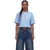 image:imageAelfric Eden Cropped T Shirts for Women Boxy Tee Roll Hem Solid Basic Crop Tops Crewneck Short Sleeve TeesLight Blue