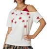 image:imageAelfric Eden Star Graphic Off The Shoulder Tee Womens Oversized Graphic Tees Short Sleeve Summer Cute T Shirts Y2K TopsWhite