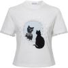 image:imageAelfric Eden Womens Baby Tee Y2k Cat Graphic Shirt Grunge Slim Fit Vintage lace Shirts for Women Short Sleeve Crop TeesWhite