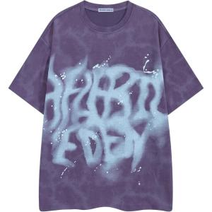 image:imageAelfric Eden Mens Graphic Tee Shirts Oversized Baggy Loose Cotton TShirt Streetwear Casual Summer Y2k ShirtPurple