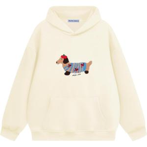 image:imageAelfric Eden Cartoon Dog Hoodie Couple Hooded Sweatshirt Long Sleeve Pullover Oversized Hoodies 2026 OutfitsApricot