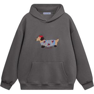 image:imageAelfric Eden Cartoon Dog Hoodie Couple Hooded Sweatshirt Long Sleeve Pullover Oversized Hoodies 2026 OutfitsDark Grey