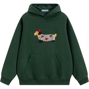 image:imageAelfric Eden Cartoon Dog Hoodie Couple Hooded Sweatshirt Long Sleeve Pullover Oversized Hoodies 2026 OutfitsGreen