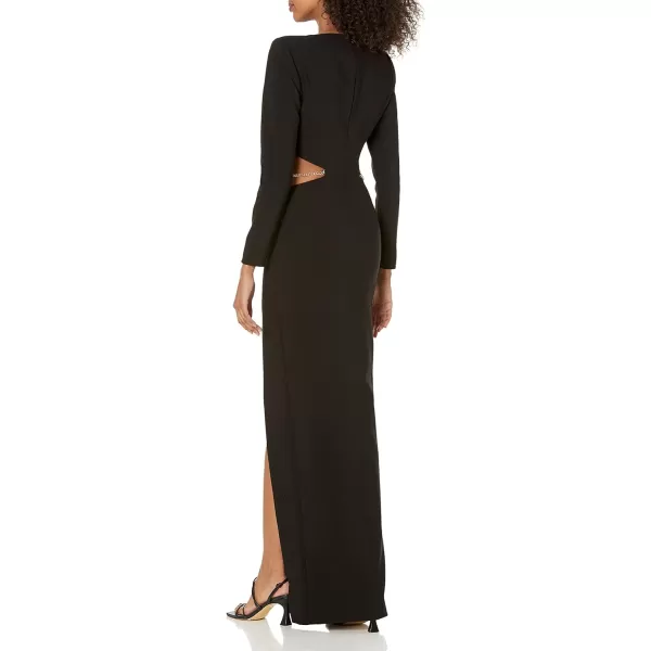 LIKELY Womens Long Sleeve Maxi Length GownBlack