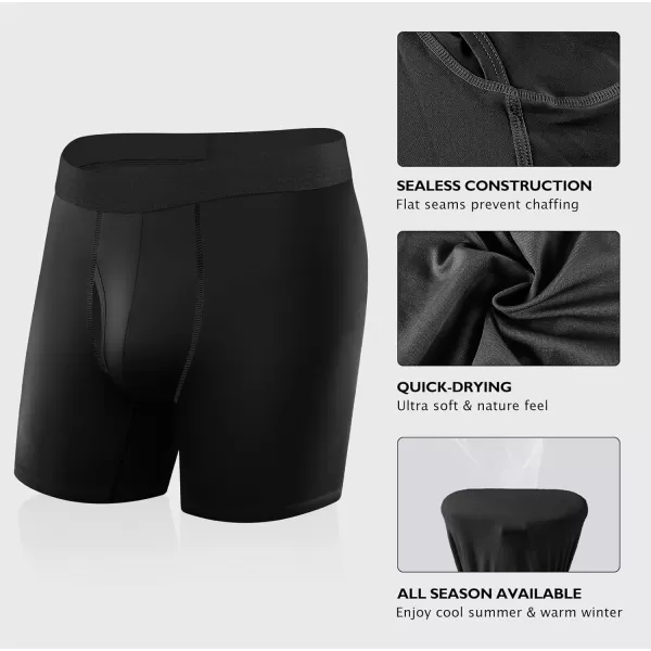 Natural Feelings Athletic Mens Underwear Boxer Briefs for Men pack 24 Pack S M L XL XXLA 4pack Black