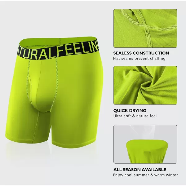 Natural Feelings Athletic Mens Underwear Boxer Briefs for Men pack 24 Pack S M L XL XXLB 4pack Fluorescent