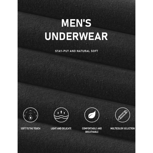 Natural Feelings Boxer Briefs Mens Underwear Men Pack Soft Cotton Open Fly UnderwearA5 Classic Black