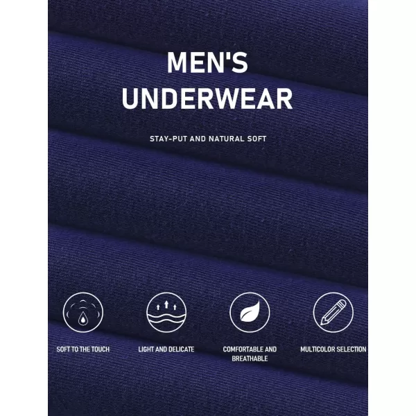 Natural Feelings Boxer Briefs Mens Underwear Men Pack Soft Cotton Open Fly UnderwearA6 Navy Blue