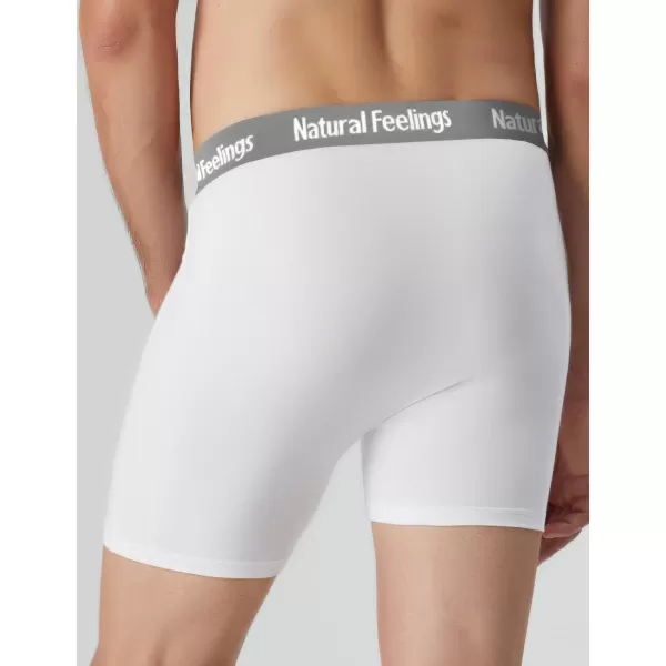 Natural Feelings Boxer Briefs Mens Underwear Men Pack Soft Cotton Open Fly UnderwearA7 White