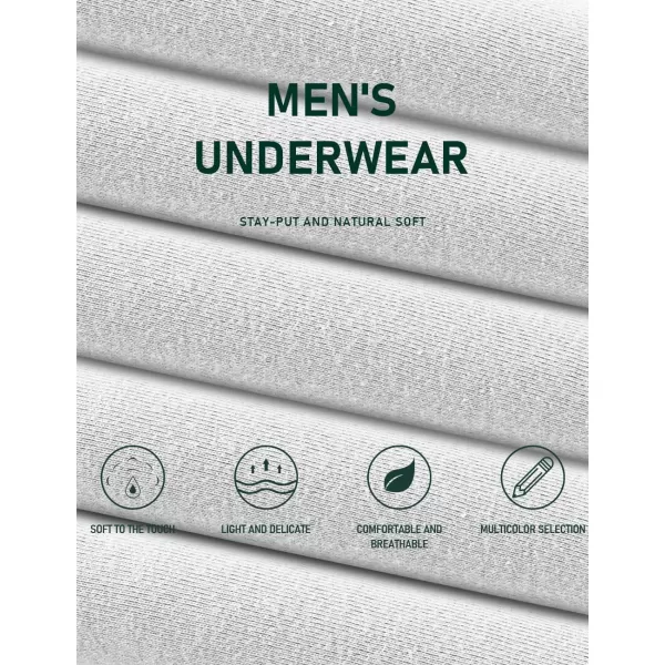 Natural Feelings Boxer Briefs Mens Underwear Men Pack Soft Cotton Open Fly UnderwearA7 White