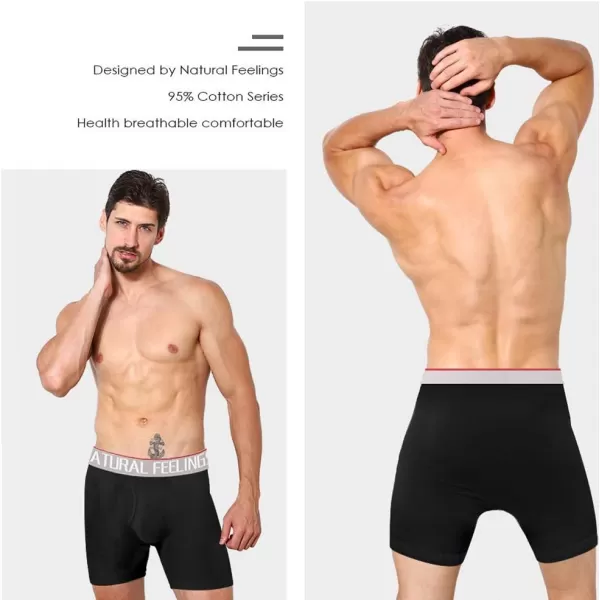 Natural Feelings Boxer Briefs Mens Underwear Men Pack Soft Cotton Open Fly UnderwearZ2 5 Pairs