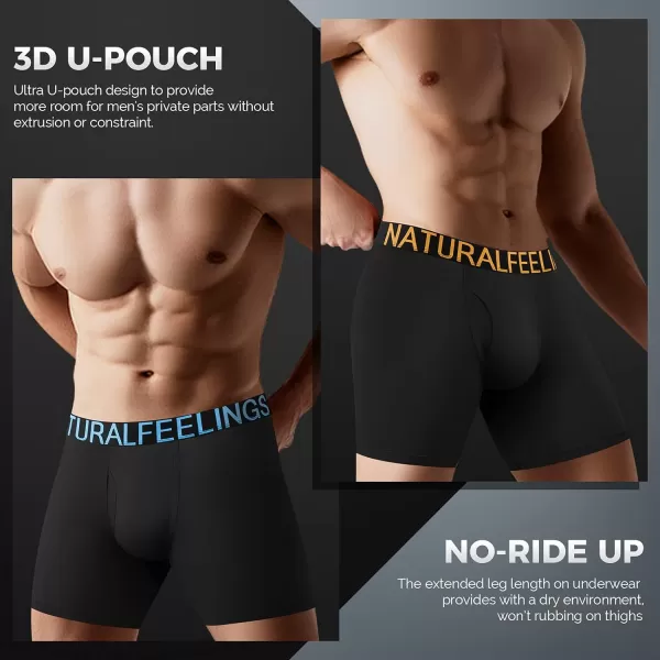 Natural Feelings Boxer Briefs Mens Underwear Men Pack of 56 Soft Cotton Open Fly UnderwearA3 5 Pack Featuring Logo Black Boxer