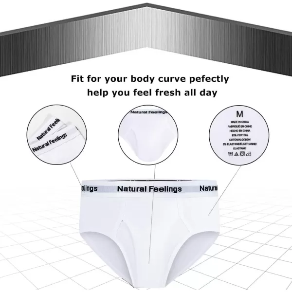 Natural Feelings Mens Briefs Underwear Mens Cotton Classics Briefs Full Rise Mens Underwear Briefs PackA 5 Pair White Briefs