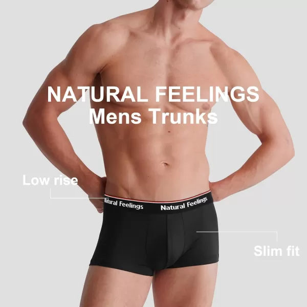 Natural Feelings Mens Underwear Boxer Briefs Pouch Trunks Underwear for Men 15 No Fly Boxer Trunks 4PackB BlackGrey Trunks  4 Pack