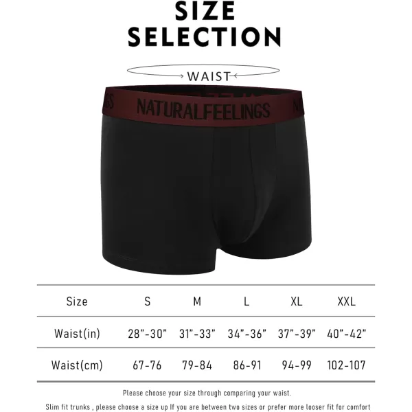 Natural Feelings Mens Underwear Boxer Briefs Pouch Trunks Underwear for Men 15 No Fly Boxer Trunks 4PackC Burgundy Trunks  4 Pack