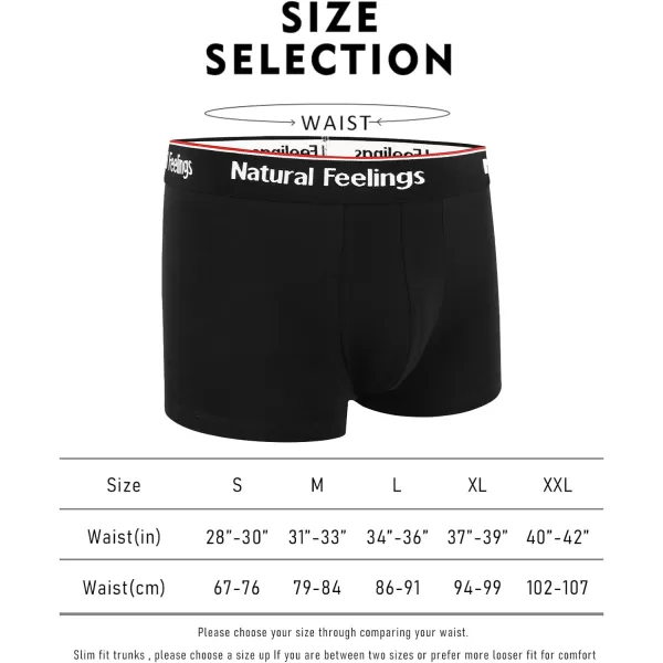 Natural Feelings Mens Underwear Boxer Briefs Pouch Trunks Underwear for Men 15 No Fly Boxer Trunks 4PackE BlackGrey Trunks  2 Pack