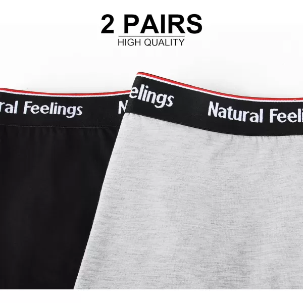 Natural Feelings Mens Underwear Boxer Briefs Pouch Trunks Underwear for Men 15 No Fly Boxer Trunks 4PackE BlackGrey Trunks  2 Pack