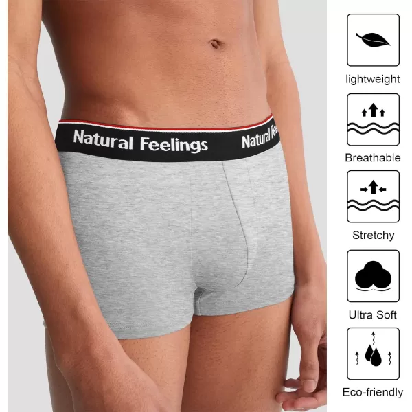 Natural Feelings Mens Underwear Boxer Briefs Pouch Trunks Underwear for Men 15 No Fly Boxer Trunks 4PackE BlackGrey Trunks  2 Pack