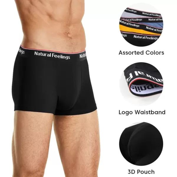 Natural Feelings Mens Underwear Trunks Mens Modal Boxer Briefs for Men Pack of 4B Multicolor 4 Pack