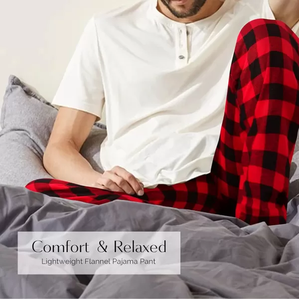 Natural Feelings Mens Woven Sleep Pajama Pant Men Flannel Pajama Pants Cotton Sleep Pant Lounge Sleepwear Pants with PocketsG Red Plaid Pajama Pants