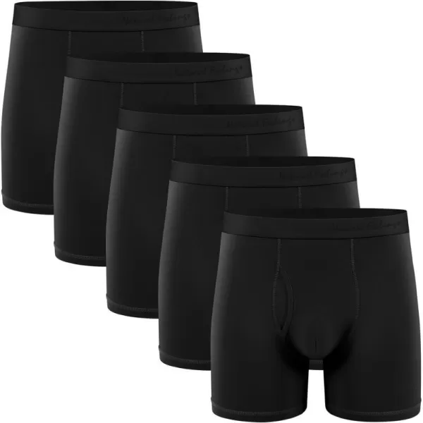 Natural Feelings Boxer Briefs Mens Underwear Men Pack Soft Cotton Open Fly UnderwearA5 Classic Black