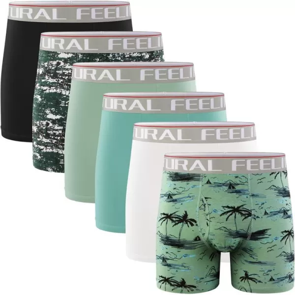 Natural Feelings Boxer Briefs Mens Underwear Men Pack of 56 Soft Cotton Open Fly UnderwearA2 6 Pack Camo Light