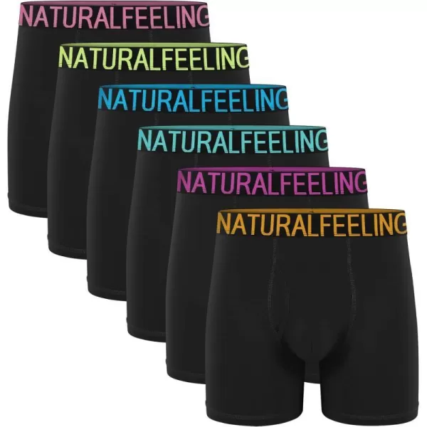 Natural Feelings Boxer Briefs Mens Underwear Men Pack of 56 Soft Cotton Open Fly UnderwearA3 5 Pack Featuring Logo Black Boxer