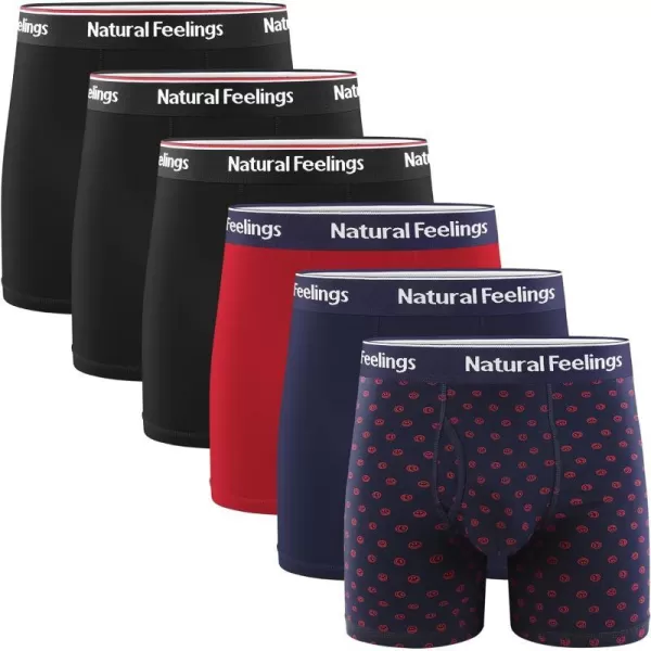 Natural Feelings Boxer Briefs Mens Underwear Men Pack of 56 Soft Cotton Open Fly UnderwearA3 6 Pack Underwear for Men