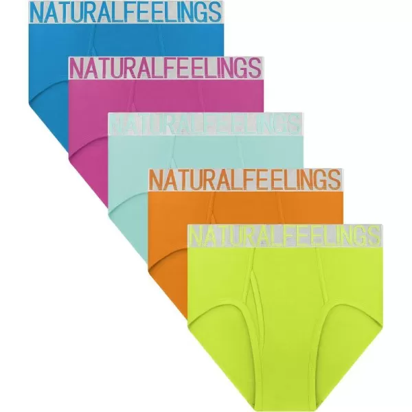 Natural Feelings Mens Briefs Underwear Mens Cotton Classics Briefs Full Rise Mens Underwear Briefs PackB 5 Pairs Mens Colorful Briefs