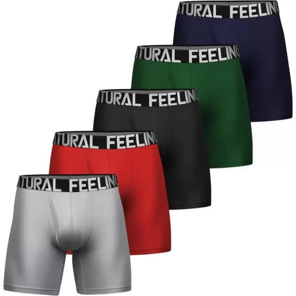 Natural Feelings Mens Underwear Coolzone Boxer Briefs for Men Pack Stretch Performance Quick Dry Sports UnderwearC 5 Pack Athletic Boxer Briefs