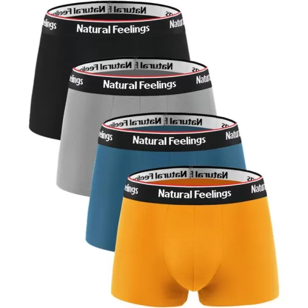 Natural Feelings Mens Underwear Trunks Mens Modal Boxer Briefs for Men Pack of 4B Multicolor 4 Pack