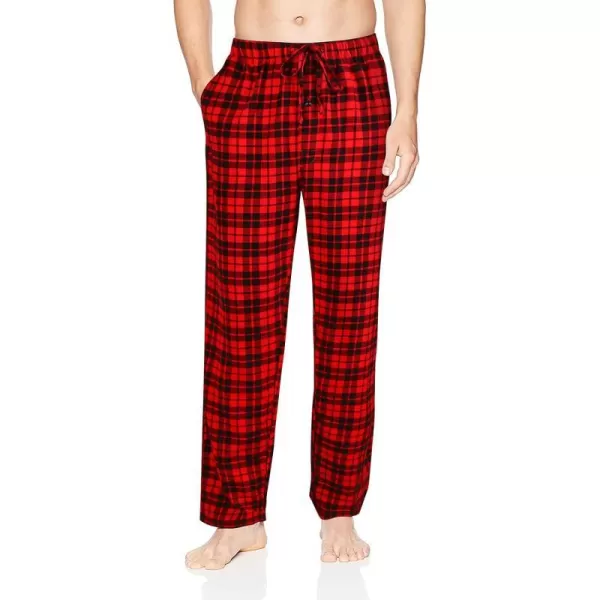 Natural Feelings Mens Woven Sleep Pajama Pant Men Flannel Pajama Pants Cotton Sleep Pant Lounge Sleepwear Pants with PocketsAred and Black Plaid Pajama Pants