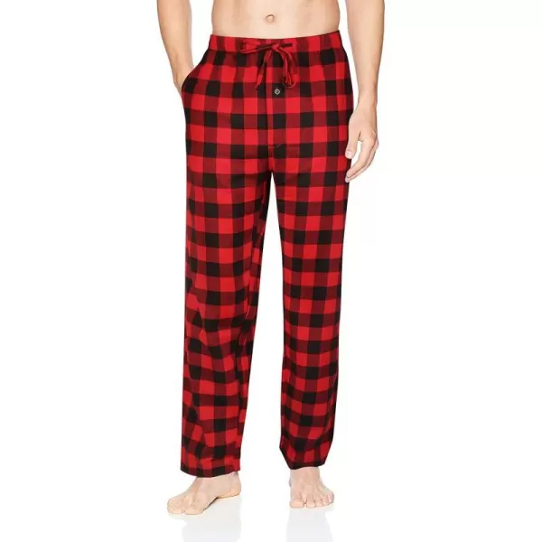 Natural Feelings Mens Woven Sleep Pajama Pant Men Flannel Pajama Pants Cotton Sleep Pant Lounge Sleepwear Pants with PocketsG Red Plaid Pajama Pants