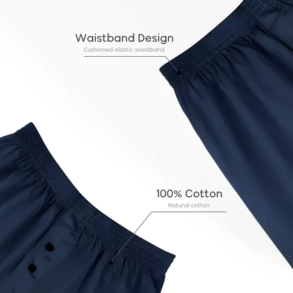 Natural Feelings Classic Boxers Shorts Cotton Woven Mens Underwear Boxers PackD Navy BlueLeaf Print Boxer Shorts