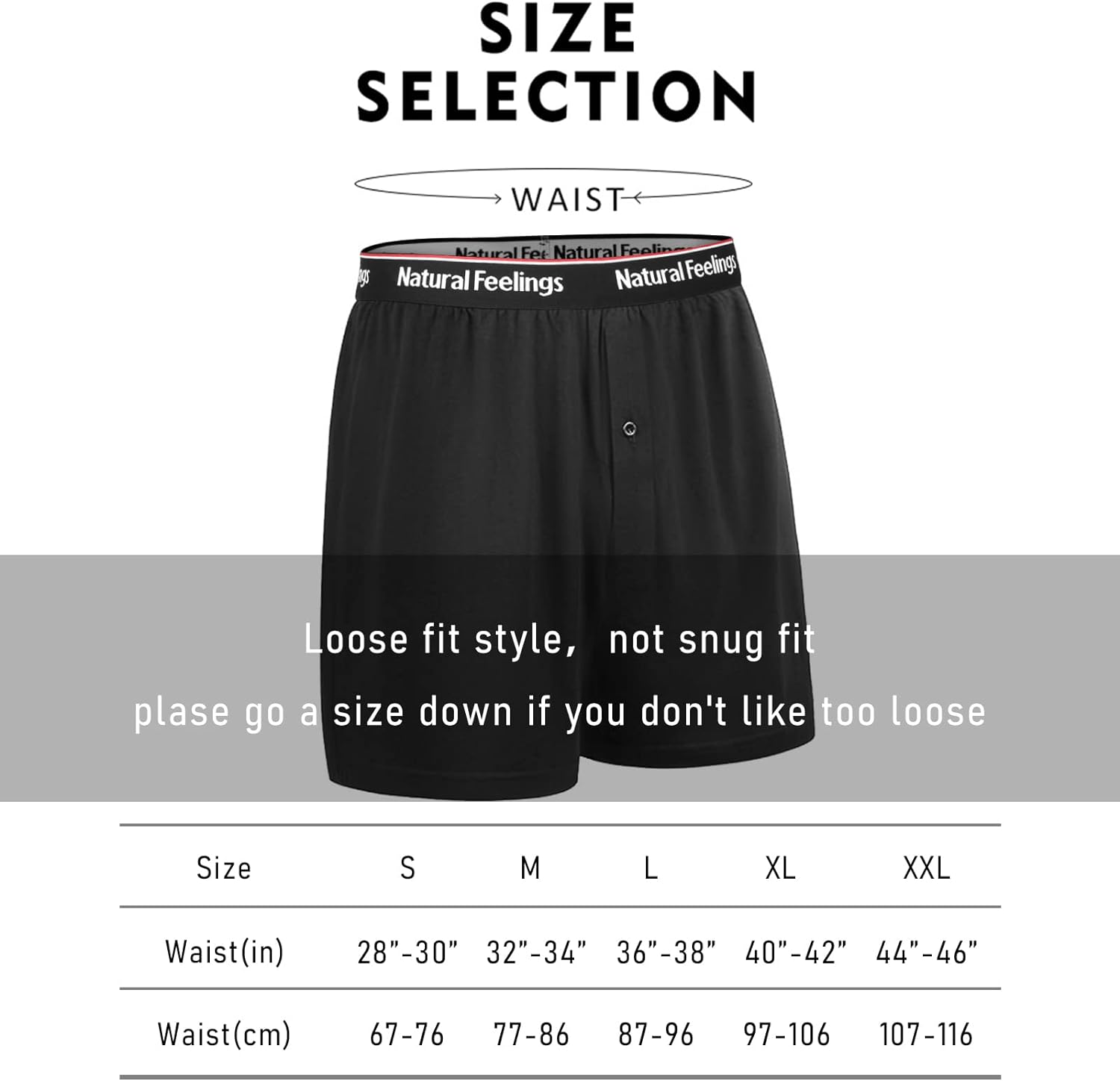Natural Feelings Mens Boxer Short Bamboo Boxers for Men Loose Fit Mens Soft Underwear Breathable Boxers for Men PackBorangeBlue Multicolor Bamboo Boxers 5pack