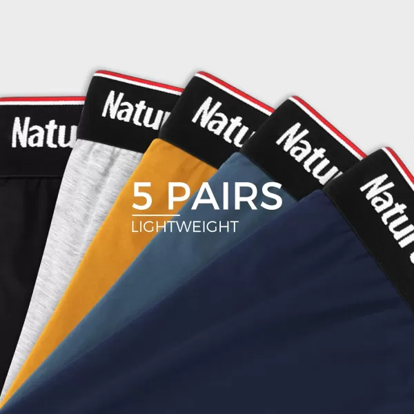 Natural Feelings Mens Boxer Short Bamboo Boxers for Men Loose Fit Mens Soft Underwear Breathable Boxers for Men PackBorangeBlue Multicolor Bamboo Boxers 5pack