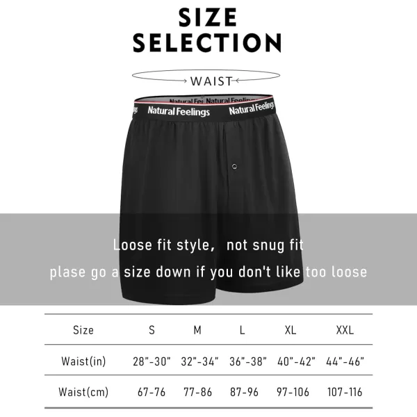 Natural Feelings Mens Boxer Short Bamboo Boxers for Men Loose Fit Mens Soft Underwear Breathable Boxers for Men PackBorangeBlue Multicolor Bamboo Boxers 5pack