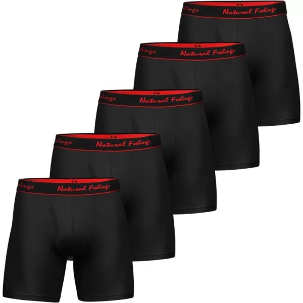 Natural Feelings Mens Underwear Coolzone Boxer Briefs for Men Pack Stretch Performance Quick Dry Sports UnderwearF Red Logo Pack of 5