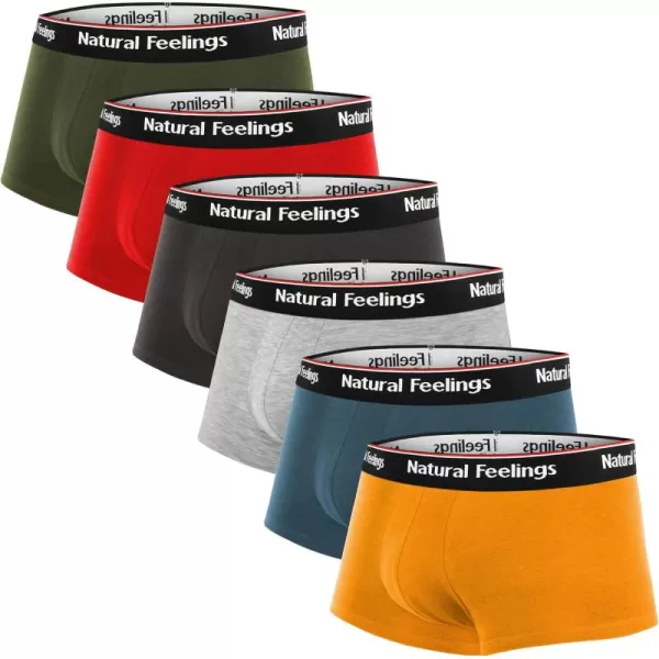 imageNatural Feelings Mens Underwear Boxer Briefs Pouch Trunks Underwear for Men 15quot No Fly Boxer Trunks 4PackBmulticolor Trunks  6 Pack