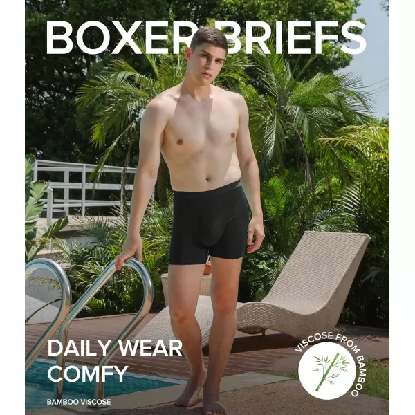 imageNatural Feelings Boxer Briefs Mens Underwear Men Pack Soft Cotton Open Fly UnderwearBamboo 1 Black
