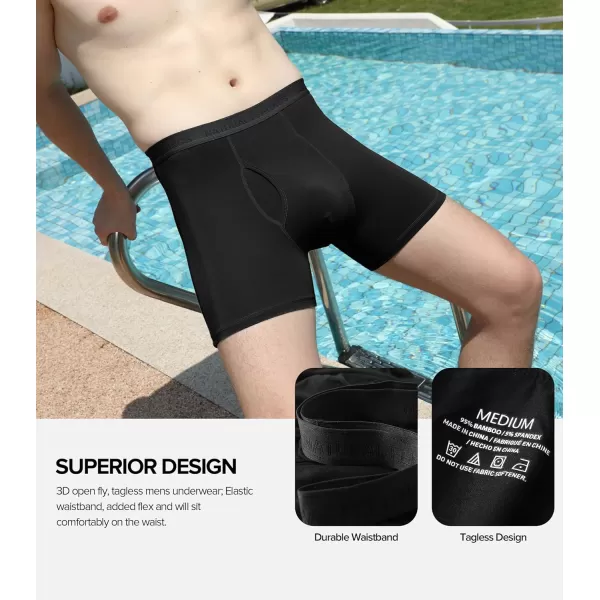 imageNatural Feelings Boxer Briefs Mens Underwear Men Pack Soft Cotton Open Fly UnderwearBamboo 1 Black