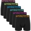 imageNatural Feelings Boxer Briefs Mens Underwear Men Pack of 56 Soft Cotton Open Fly UnderwearA3 6 Pack Featuring Logo Black Boxer